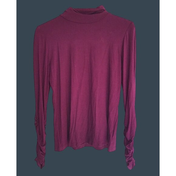 Venus Womens Long Sleeve Ruched Purple Top Size M - Picture 1 of 7